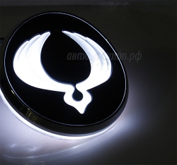светящийся логотип ssangyong kyron, передний объёмные логотипы