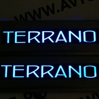 пороги с подсветкой nissan terrano накладки на пороги c подсветкой