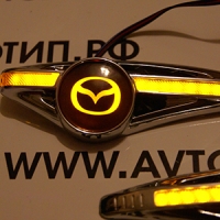 светодиодный поворотник с логотипом mazda поворотники с логотипом