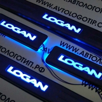 Накладки на пороги с подсветкой Renault Logan до 2014