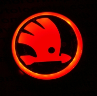 светящийся логотип skoda 9 см объёмные логотипы