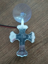 светодиодный крест мини с гравировкой логотип "символы"