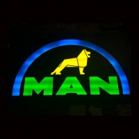 Светящийся логотип на спалку MAN