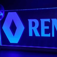 светящаяся табличка renault 3d логотип рено