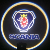 подсветка дверей с логотипом scania (скания) 7w mini подсветка дверей mini 7w (врезная)