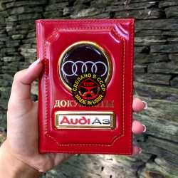 обложка на документы с логотипом audi обложки на автодокументы
