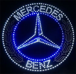 светящийся логотип герб mercedes benz логотип мерседес