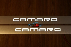 накладки на пороги chevrolet camaro с подсветкой зеркальные накладки на пороги c подсветкой
