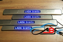 накладки на пороги с подсветкой lada granta vaz накладки на пороги с подсветкой лада