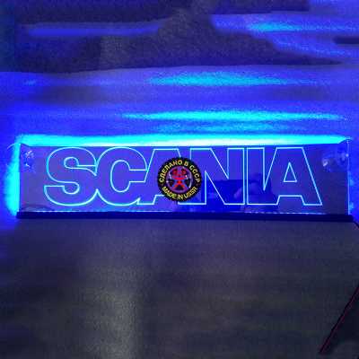 Зеркальная светящаяся табличка для грузовика Scania подарок мужу,брату,любимому,купить,заказать,доставка,установка,тюнинг,проектор,логотип,подсветка,led,tuning,светодиодный,оплата,самовывоз,эмблема,logo,car,Москва,Спб,Екатеринбург,Краснодар,Нижний Но