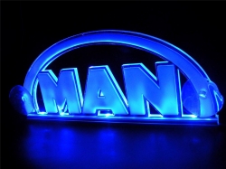 светящаяся табличка 3d man логотипы ман