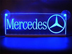 светящаяся табличка mercedes 3d логотип мерседес