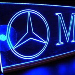 светящаяся табличка mercedes 2d логотип мерседес