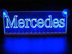 светящаяся табличка mercedes 2d логотип мерседес