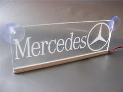 светящаяся табличка mercedes 3d логотип мерседес