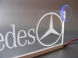 светящаяся табличка mercedes 3d логотип мерседес