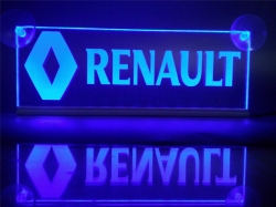 светящаяся табличка renault 3d логотип рено