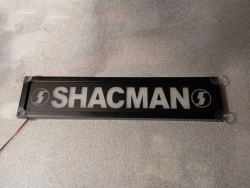 Светящаяся табличка под лобовое стекло Shacman. Светящаяся табличка на лобовое стекло Shacman была изготовлена на заказ. Shacman китайский самосвал очень распространён в России,  самосвалы позиционируются в качестве самоходных машин, которые способны прои