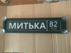 Светящаяся табличка Митька 82 RUS,брату,любимому,подарок,купить,заказать,доставка,установка,тюнинг,проектор,логотип,подсветка,led,tuning,светодиодный,оплата,самовывоз,эмблема,logo,car