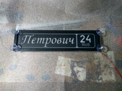 Табличка Петрович госномер на стекло,Светящаяся табличка Петрович,купить,заказать,доставка,логотип,мужу,брату,любимому,подарок,купить,заказать,доставка,установка,тюнинг,проектор,логотип,подсветка,led,tuning,светодиодный,оплата,самовывоз,эмблема,logo,car,М