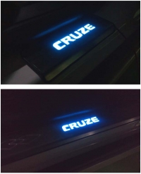светящиеся накладки на пороги cruze chevrolet пороги с подсветкой шевроле