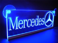 светящаяся табличка mercedes 3d логотип мерседес