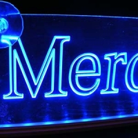 светящаяся табличка mercedes 2d логотип мерседес