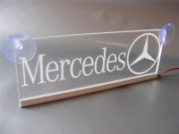 светящаяся табличка mercedes 3d логотип мерседес
