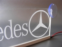 светящаяся табличка mercedes 3d логотип мерседес