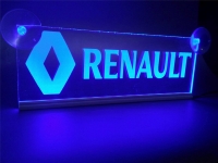 светящаяся табличка renault 3d логотип рено