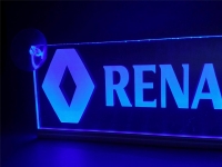 светящаяся табличка renault 3d логотип рено