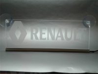 светящаяся табличка renault 3d логотип рено